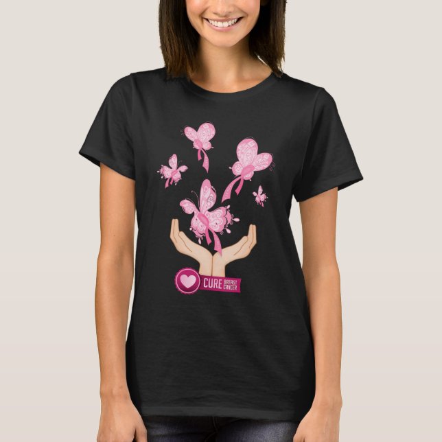 T-shirt Papillons Cure Cancer du sein (Devant)