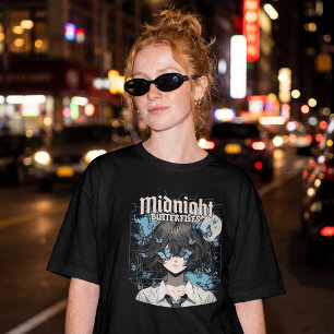 T-shirt Papillons de Minuit – Fille Anime Gothique