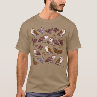 T-shirt Papillons de nuit et hiboux Animaux drôles rétro