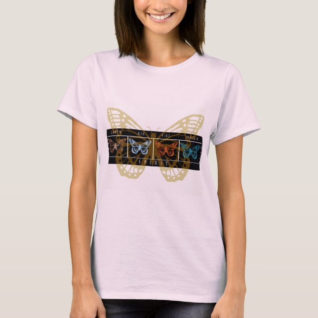 T-shirt Papillons d'élément (position différente sur la (Devant)