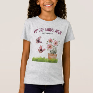 T-Shirt Papillons du jardin floral libellules Aquarelle