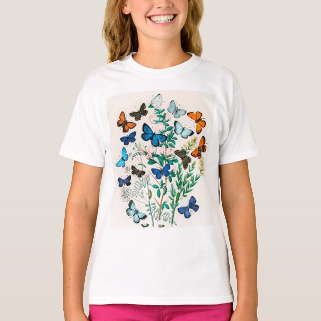 T-shirt Papillons et chenilles (Devant)