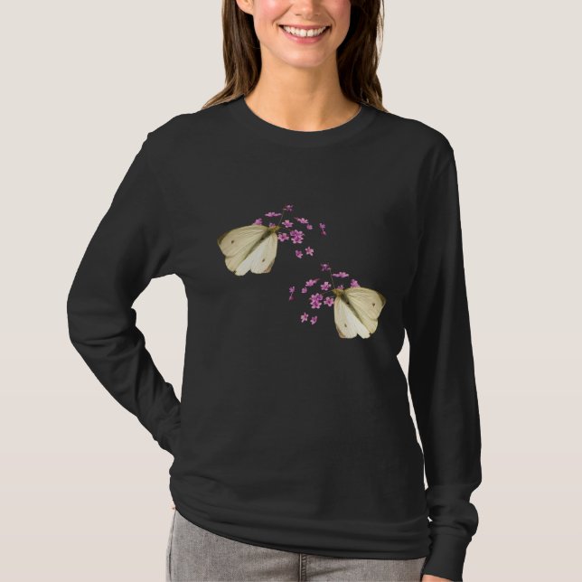 T-shirt Papillons et fleurs (Devant)