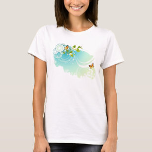 T-shirt Papillons et fleurs