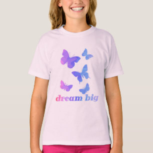 T-shirt Papillons Inspirants Rêvent Grand Tendance Mignon