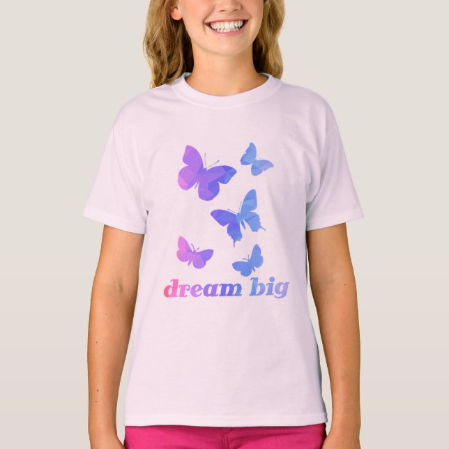 T-shirt Papillons Inspirationnels Dream Big Cute tendance (Devant)