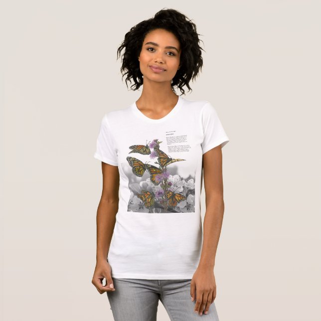 T-shirt Papillons Monarques Peints À La Main (Devant entier)