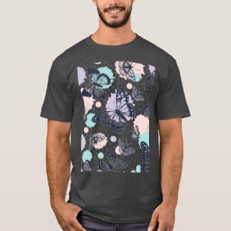 T-shirt papillons monochromes avec papillon de couleur viv