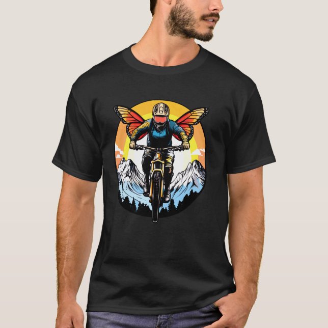 T-shirt Papillons Motard Vélo Papillon (Devant)