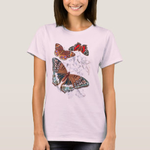T-shirt Papillons - Orange et Brown