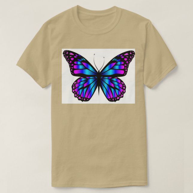 T-shirt Papillons papillon bleu violet Mariposas (Design devant)