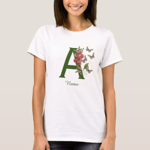 T-shirt Papillons Pois de Senteur Douce Monogramme Initial