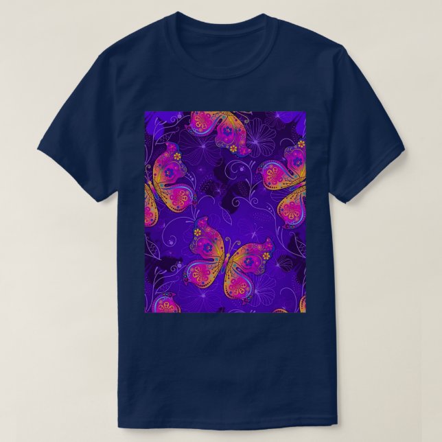 T-shirt Papillons pourpres 18 (Design devant)