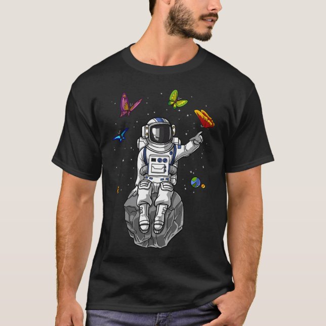 T-shirt Papillons Psychédéliques Astronaute (Devant)