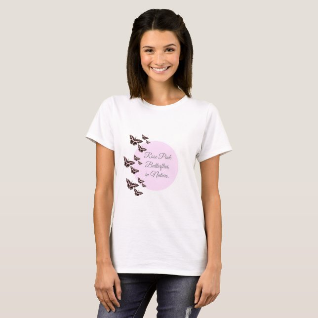 T-shirt papillons rose rose (Devant entier)