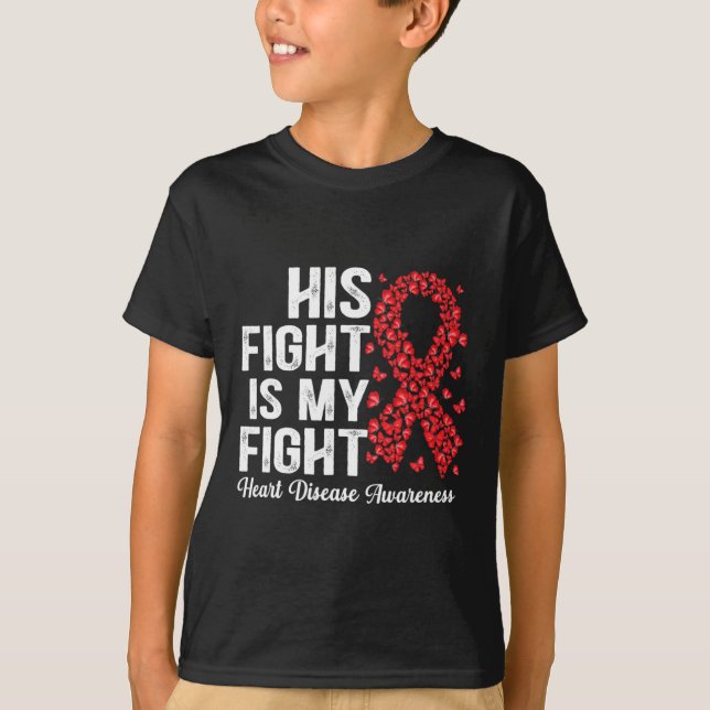 T-shirt Papillons Son Combat Est Mon Combat Maladie Cardia (Devant)