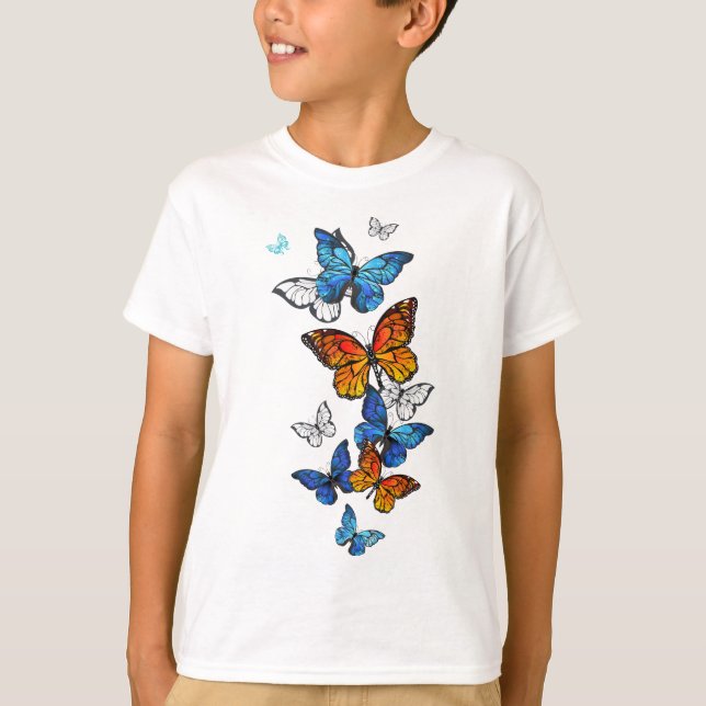 T-shirt Papillons volants Morpho et Monarch (Devant)