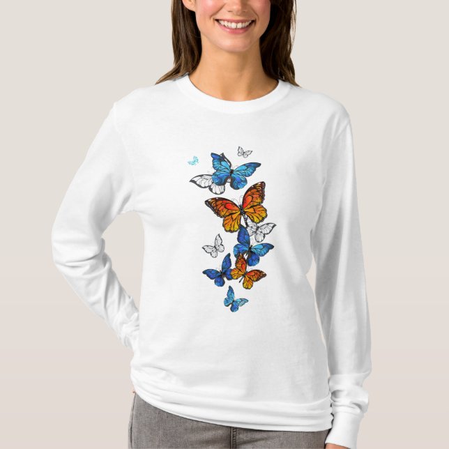 T-shirt Papillons volants Morpho et Monarch (Devant)