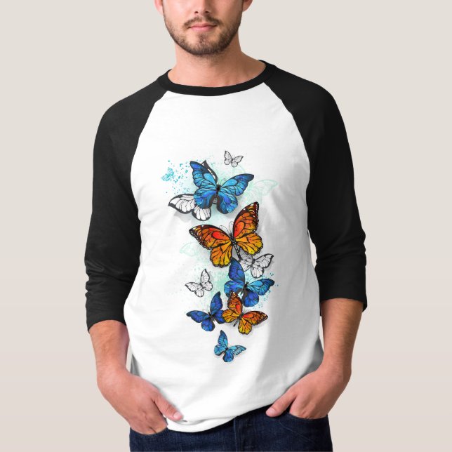 T-shirt Papillons volants Morpho et Monarch (Devant)