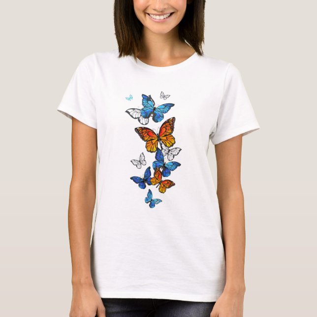 T-shirt Papillons volants Morpho et Monarch (Devant)