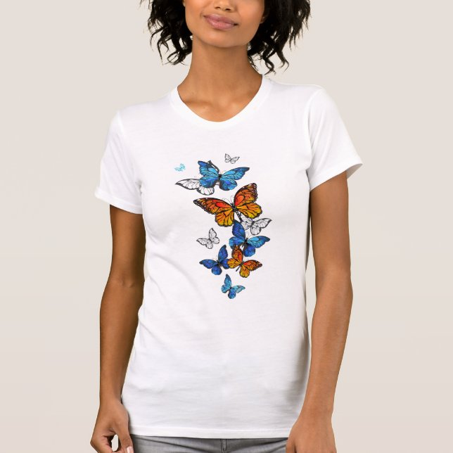 T-shirt Papillons volants Morpho et Monarch (Devant)