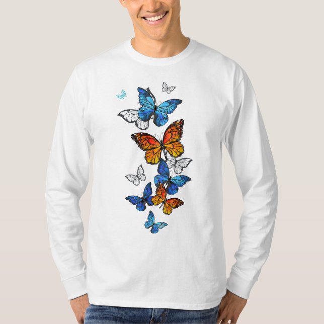 T-shirt Papillons volants Morpho et Monarch (Devant)