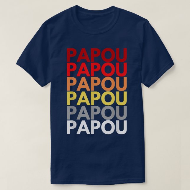 T-shirt Papou Grand-père en grec Nom coloré pour Papou (Design devant)