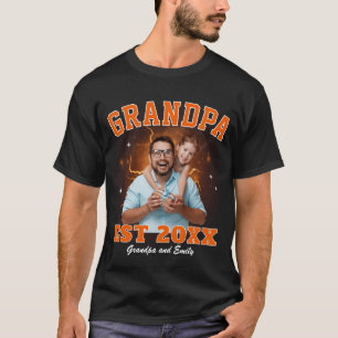 T-shirt Papou Photo personnalisé Bootleg Rap Fête des Père