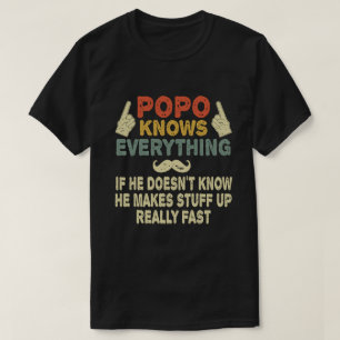 T-shirt Papou Sait Tout Cadeau Drôle de Grand-Père