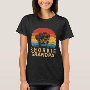 T-shirt Papou Shorkie Rétro Amoureux des chiens Patte Papa