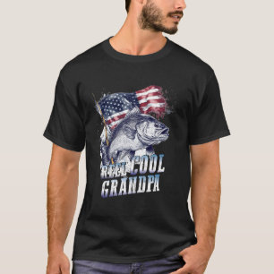 T-shirt Papounet super cool américain pêche drapeau fête d