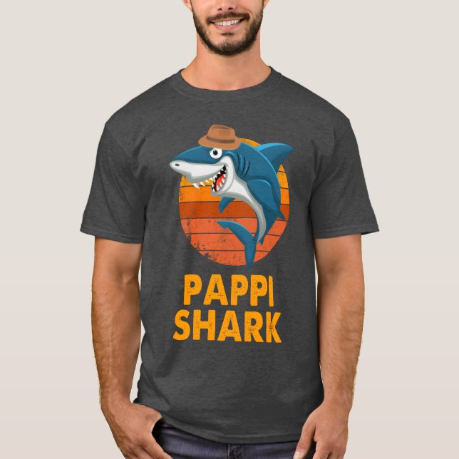 T-shirt Pappi Shark Papa Grandpa amis de la Fête des pères (Devant)
