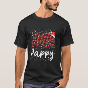 T-shirt Pappy Bear Red Plaid Pajama de Noël Joyeux Noël F