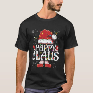 T-shirt Pappy Claus Santa Hat Funny Christmas Lights Papa