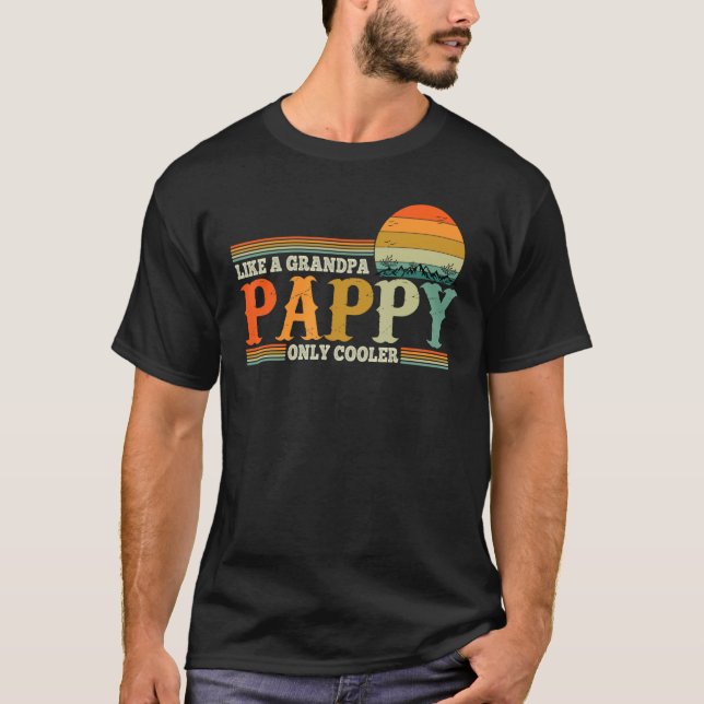 T-shirt Pappy Comme Un Grand-Père Seulement Glacière Retro (Devant)