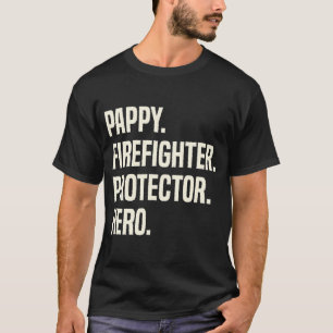 T-shirt Pappy Firefighter Protector Hero Grand-pa