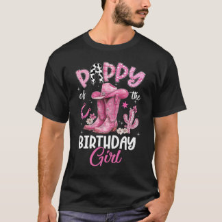 T-shirt Pappy Of The Birthday Girl Pink Cowgirl Western Co