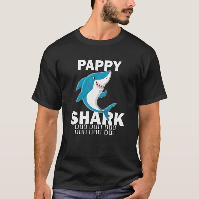 T-shirt Pappy Shark Shirt Fête des pères Idée cadeau pour  (Devant)