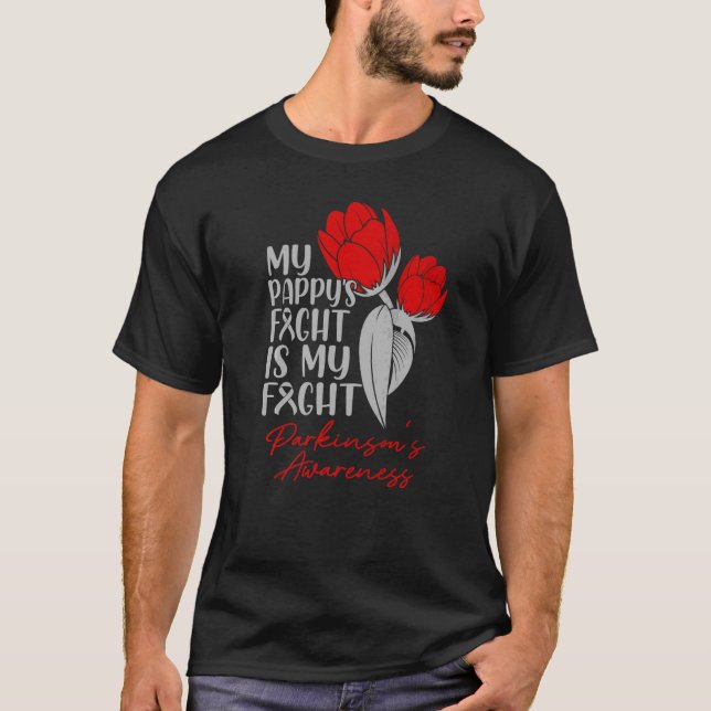 T-shirt Pappy's Fight My Fight Parkinson's Red Tulip (Devant)