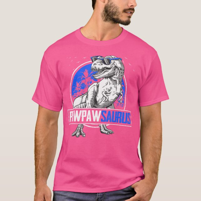 T-shirt Pappysaurus T-Rex Pawpaw Saurus Dinosaur Famille M (Devant)