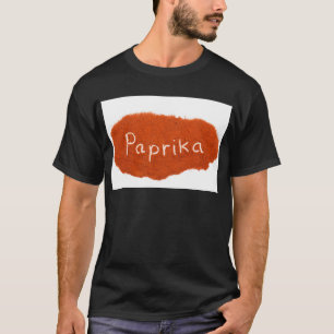 T-shirt Paprika de mot écrit dans la poudre de paprika