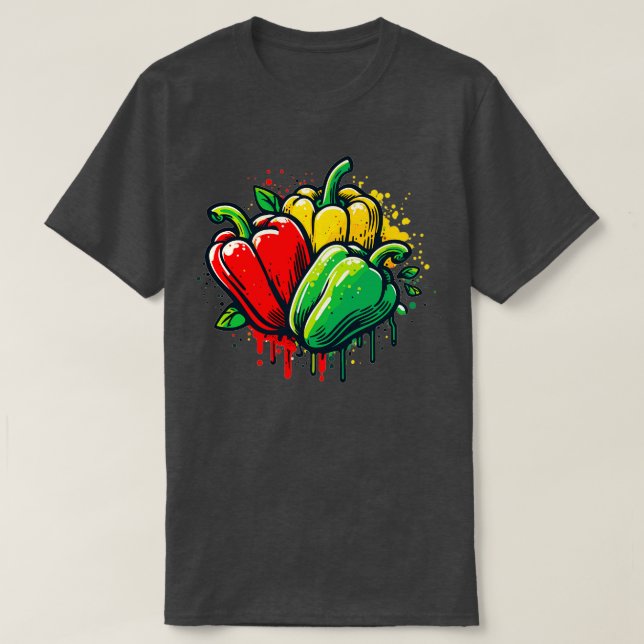T-shirt Paprika Rouge Vert Et Jaune (Design devant)