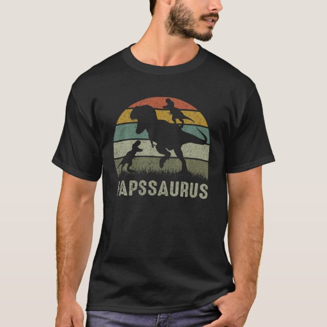 T-shirt Paps Dinosaur T Rex Papssaurus 2 Enfants Match Fam (Devant)