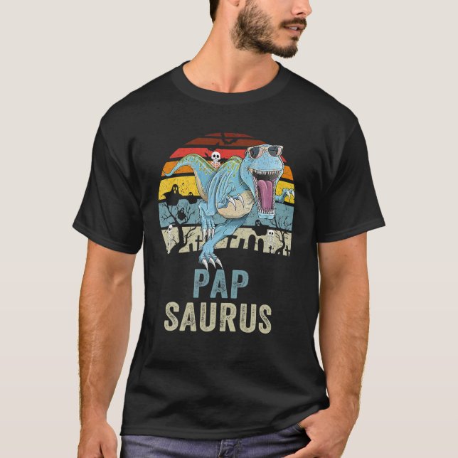 T-shirt Papsaurus T Rex Dinosaur Pop Saurus (Devant)