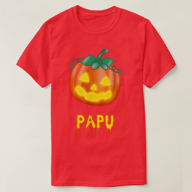 T-shirt Papu Funny Halloween Famille JackOLantern Citrouil (Design devant)