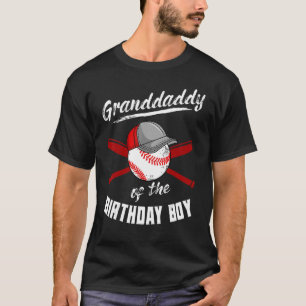 T-shirt Papy de la fête d'anniversaire de baseball du garç