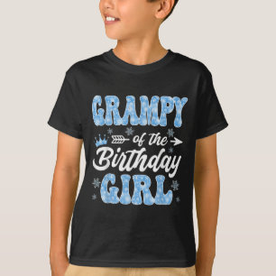 T-shirt Papy De La Fille De L'anniversaire Flocons Hiver N