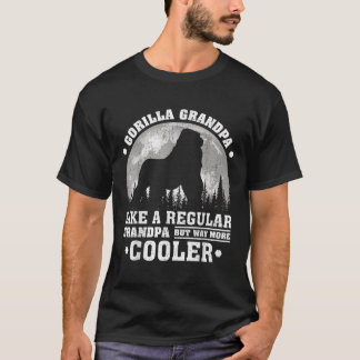 T-shirt Papy Gorille Lune Drôle Vintage Père Gorille