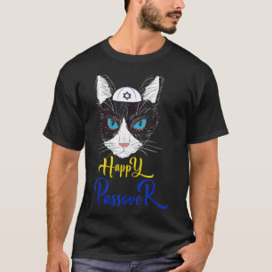 T-shirt Pâque Happy Pâque Chat Seder Juif Fête