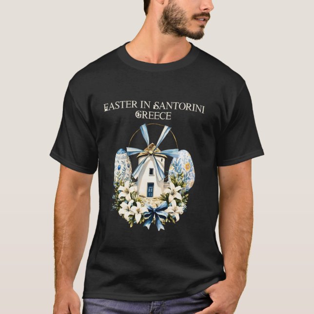 T-shirt Pâques à Santorin (Devant)